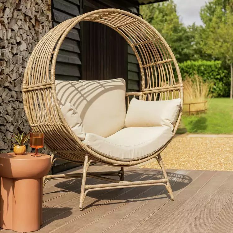 Habitat Selene Rattan Effect Garden Egg Chair - Natural