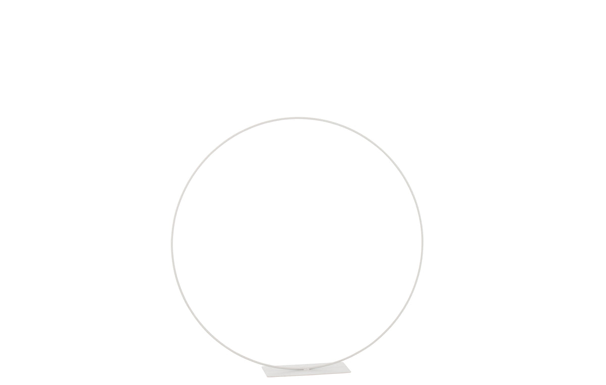 J-Line decoratie Ring Op Voet - metaal - wit - medium - Ø 60 cm