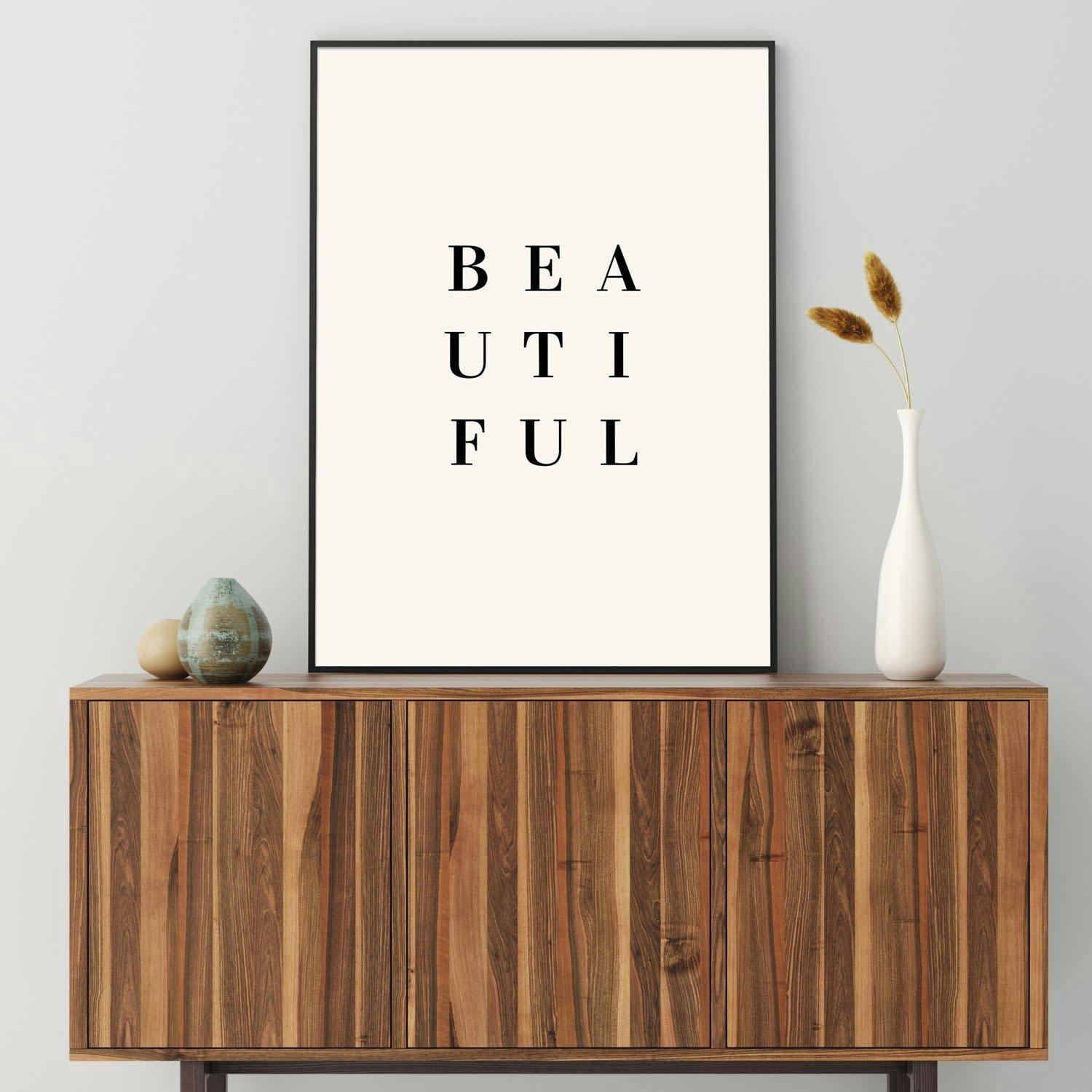 TEXTO - Affiche avec cadre noir - Beautiful - 50x70
