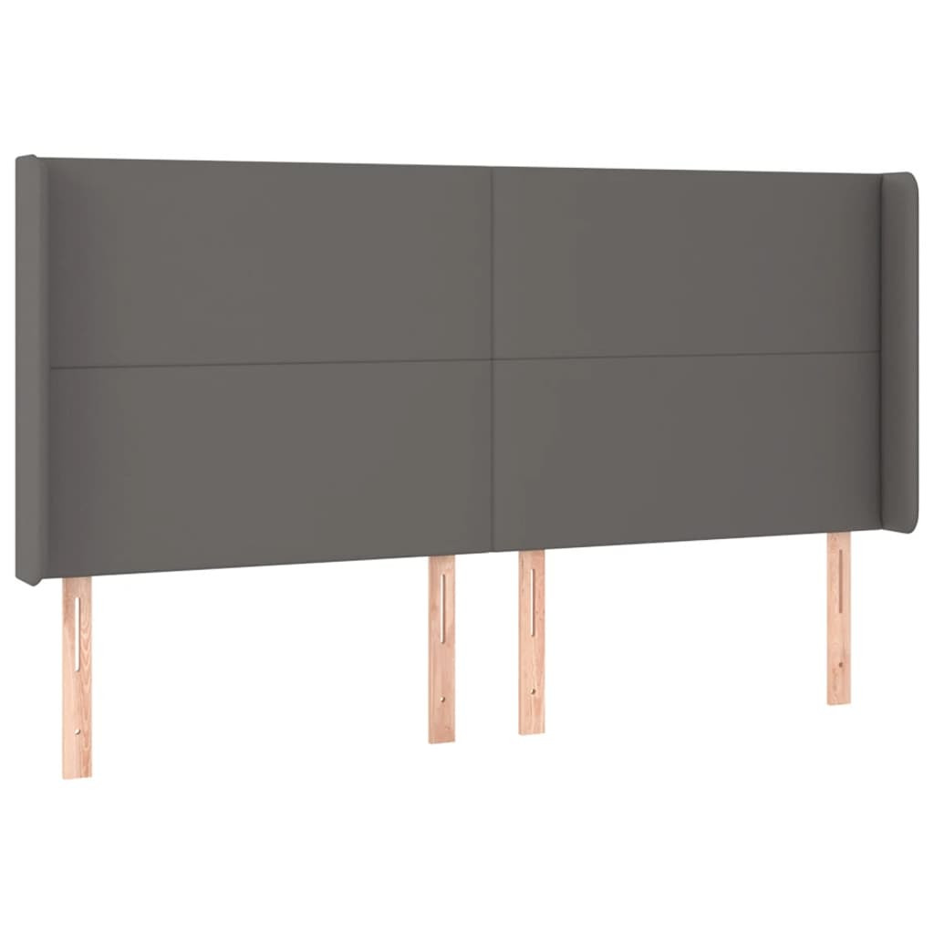 Wezgłowie Szary 203 x 16 x 118/128 cm Sztuczna skóra vidaXL