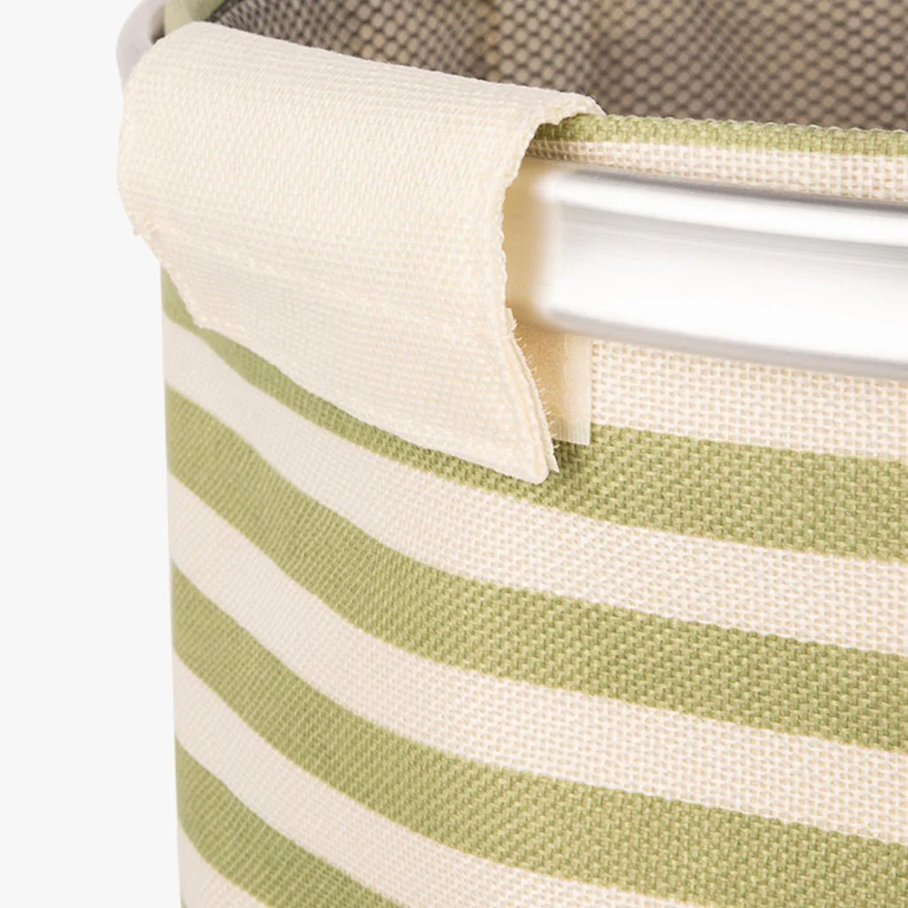 Cesto da roupa às riscas verdes 38x54cm NISI