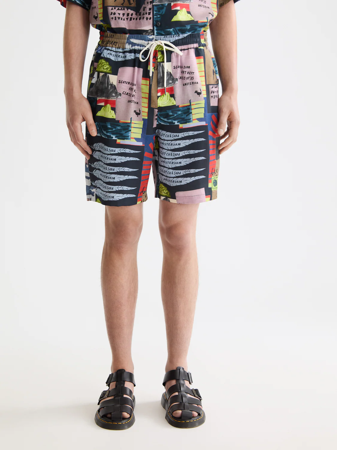 Fave - Printed Tencel Regular Fit Bermuda Shorts