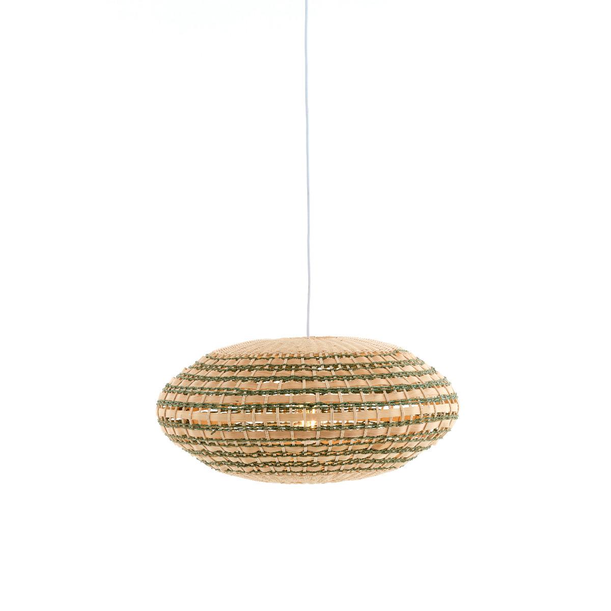 Light & Living - Tawela hanglamp ø59,5x28 cm rotan - naturel+groen