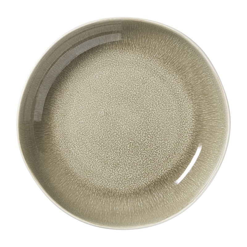 Diep bord kaori - wit/bruin - &Oslash;22x4 cm