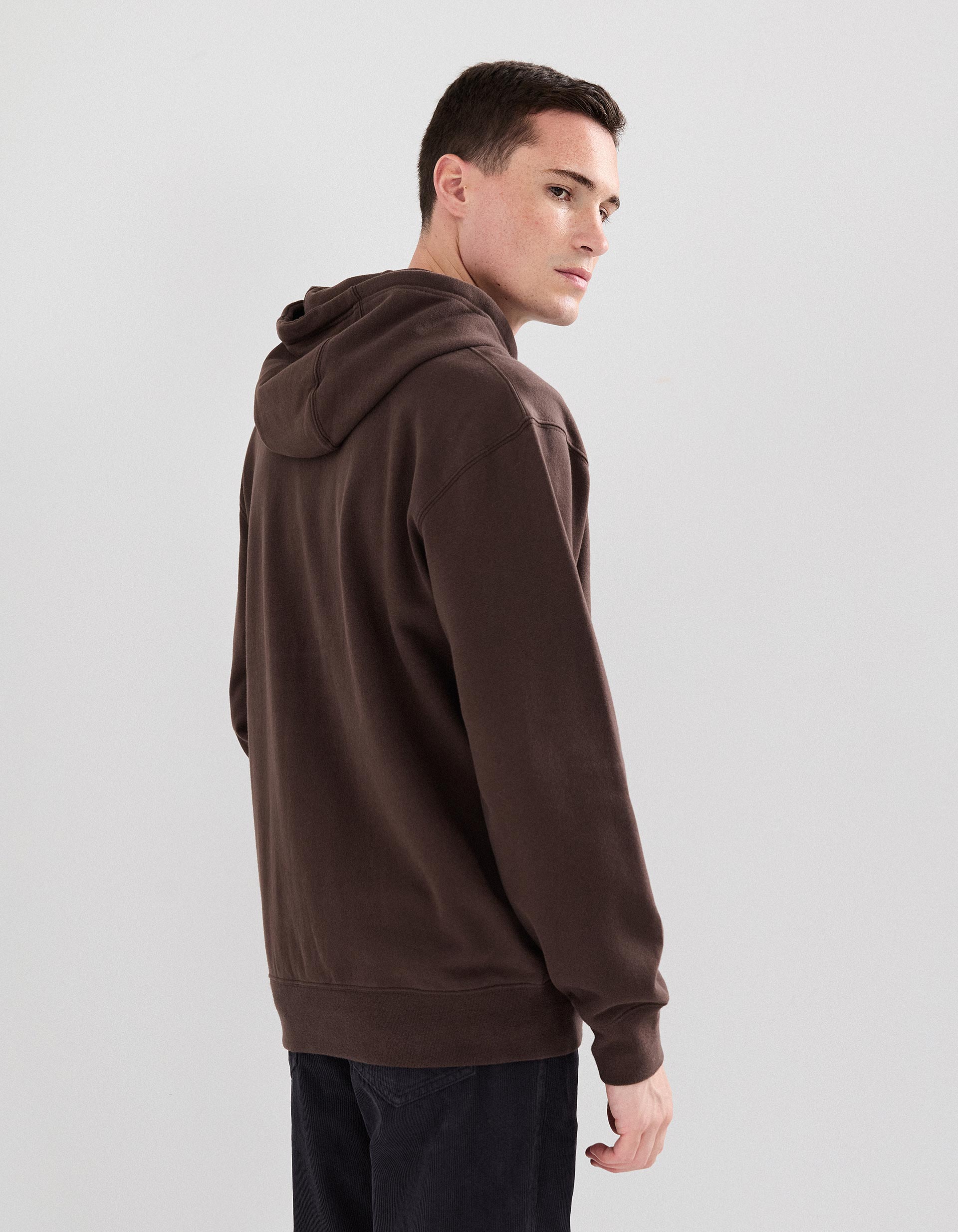 Sweatshirt com Capuz, Homem, Castanho Escuro