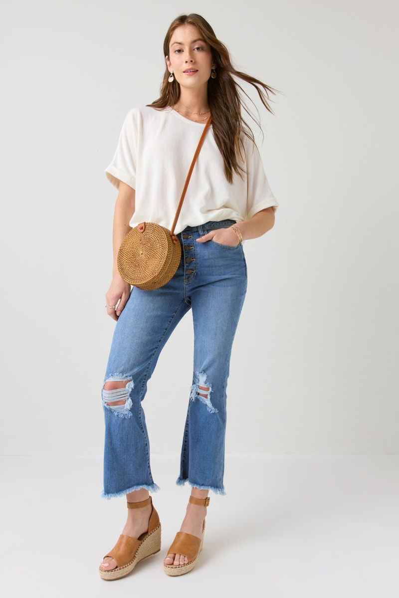 Annabeth Crew Neck Dolman Tee