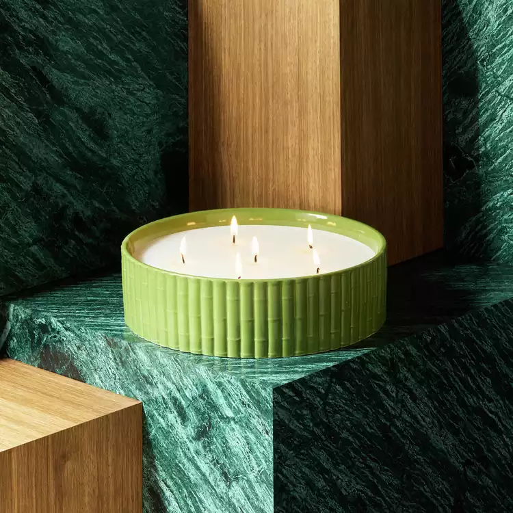 Habitat x Morris & Co. Ceramic Candle - Leather & Patchouli
