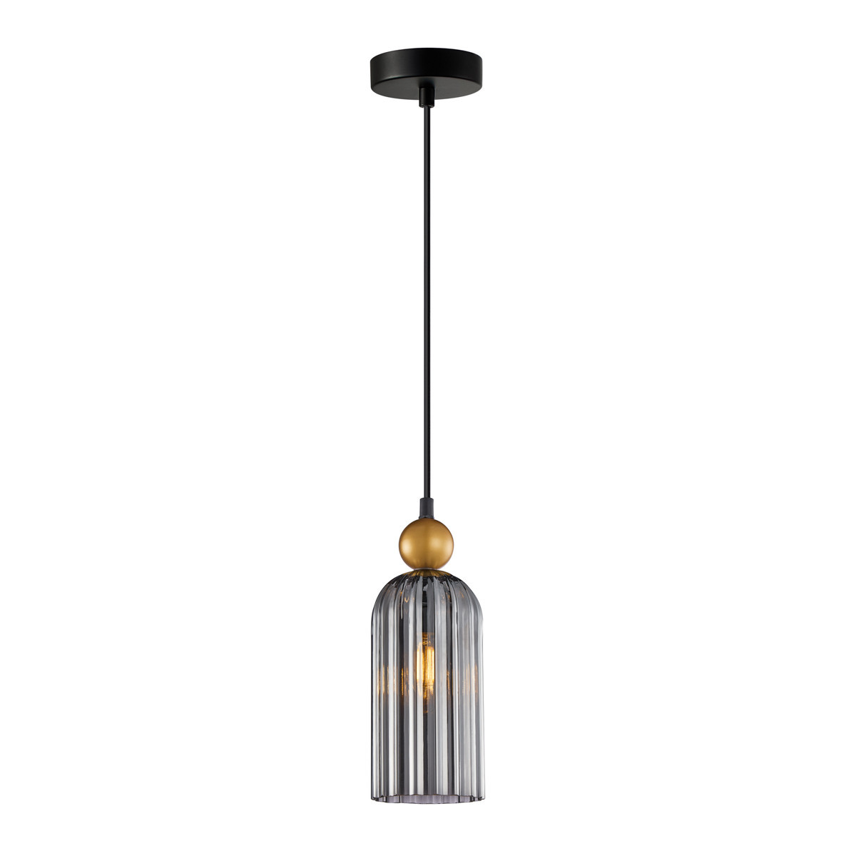 Lampa wisząca czarno-złota-dymiona NARISA 1xE27x40W Italux