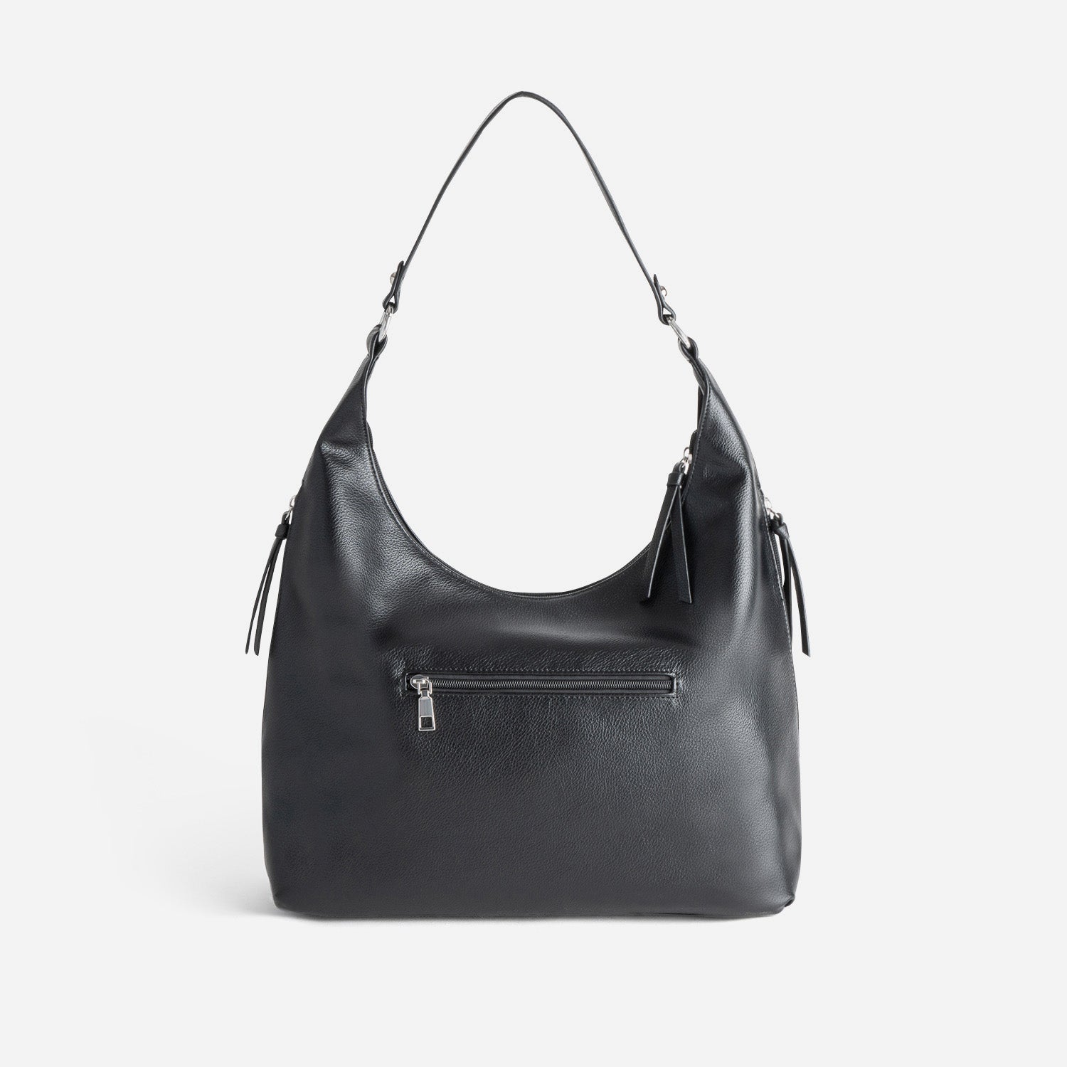 Sac à main noir poche bi-matière