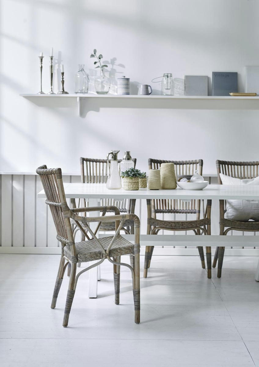 PIANO - Chaise repas en rotin taupe