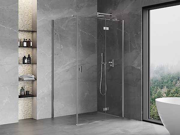 Mexen Mist-H T cabine de douche battante droite 100 x 75 cm, transparent, chrome - 8A5T-100-075-01-00-P