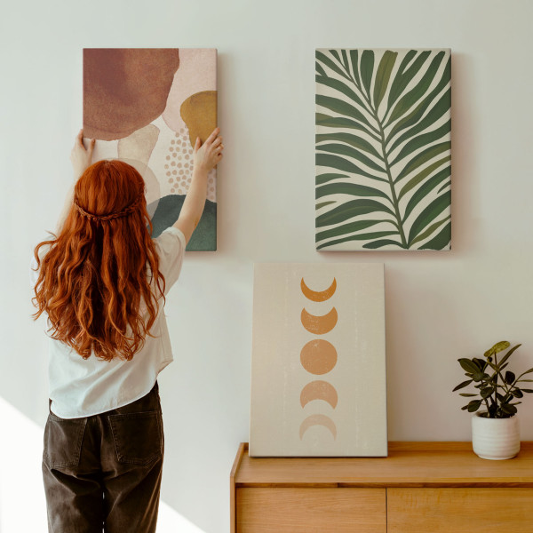 Obraz canvas 3 częściowy Ciepłe kształty | 3x40x60 | Wallfluent