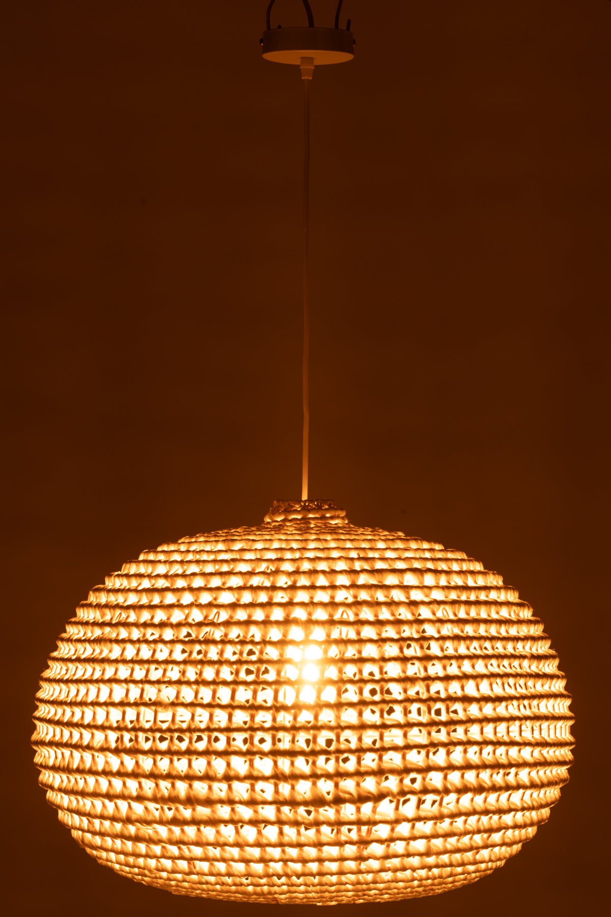 J-Line hanglamp Rond Getwist - metaal - wit