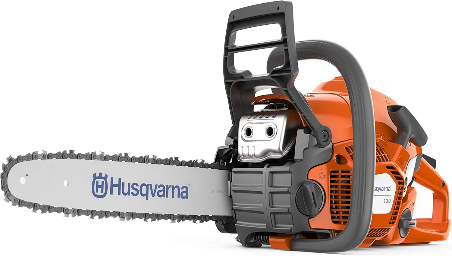 Husqvarna 130 Gas Powered Chainsaw  38-cc 2-HP  2-Cycle X-Torq Engine  16 Inch Chainsaw with Automatic Oiler  For Wood Cutting and Tree Pruning