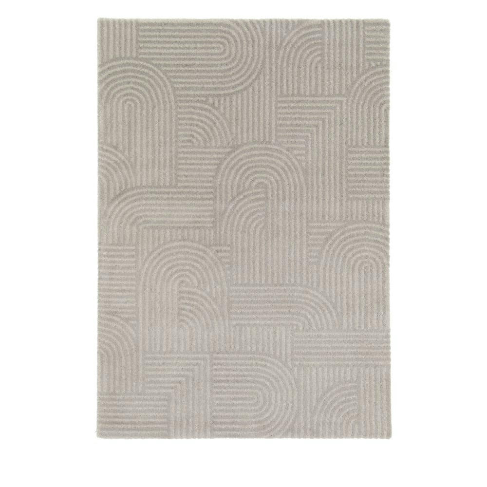 ELLIOT II - Tapis contemporain à motif géométrique gris clair 160x230 cm