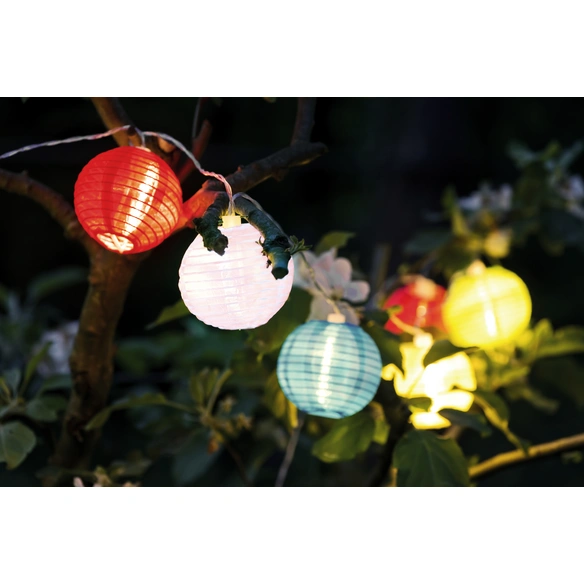 Lichterkette, 10 LEDs, Solar, Metall Kunststoff, bunt