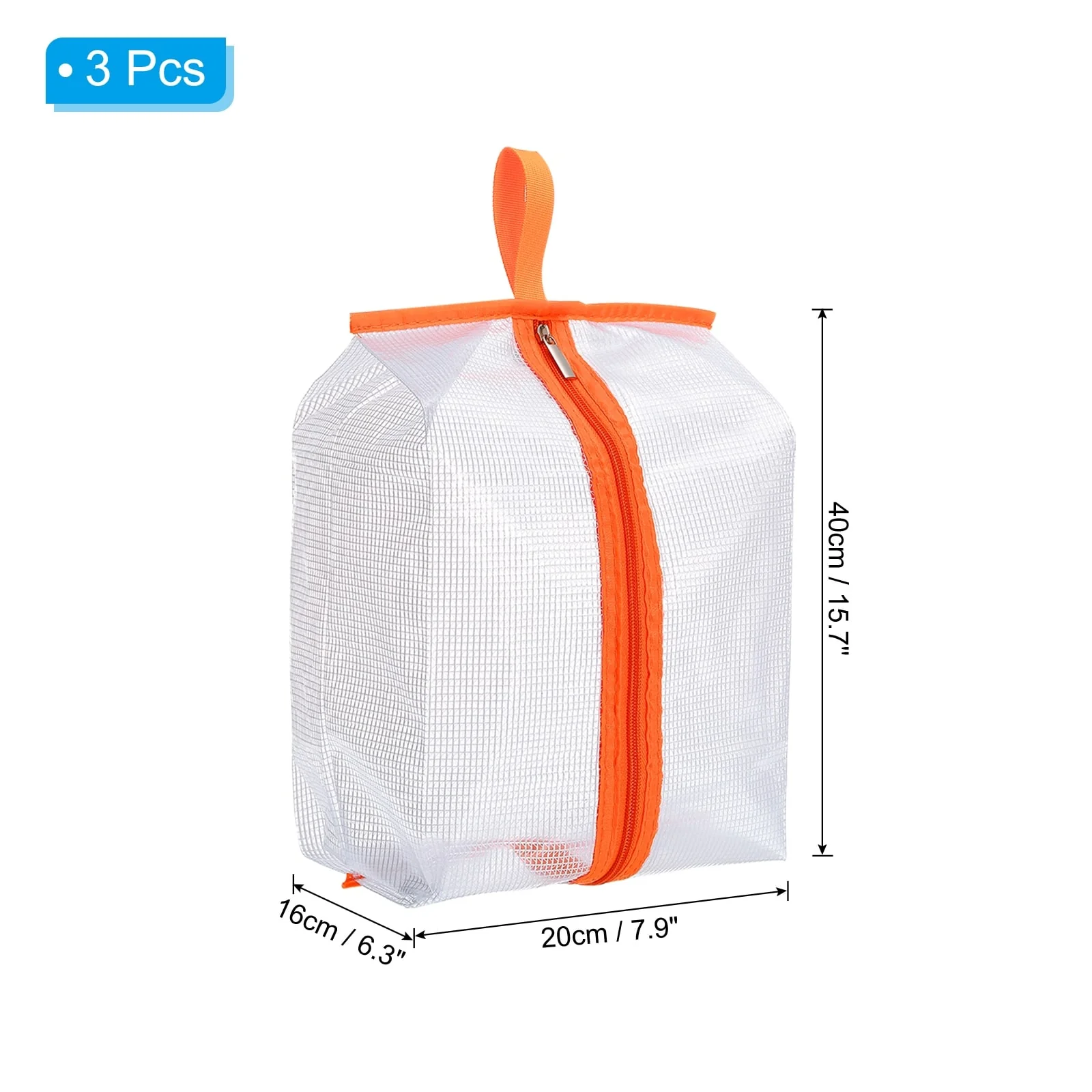 3pcs Shoe Bags for Travel, Foldable Transparent Shoes Pouch