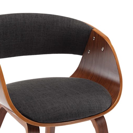 NNEVL Dining Chairs 2 pcs Grey Bent Wood and Fabric