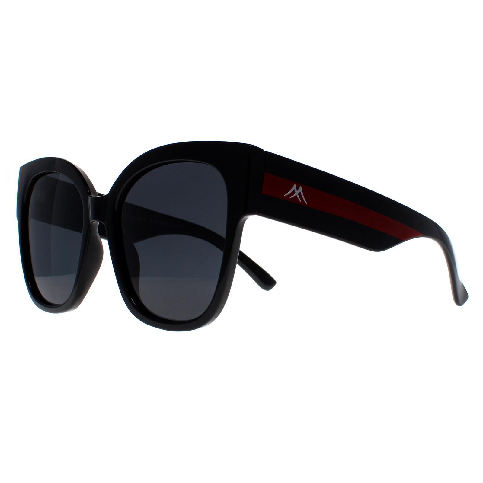 montana Square Shiny Black Red Grey Polarized MP73