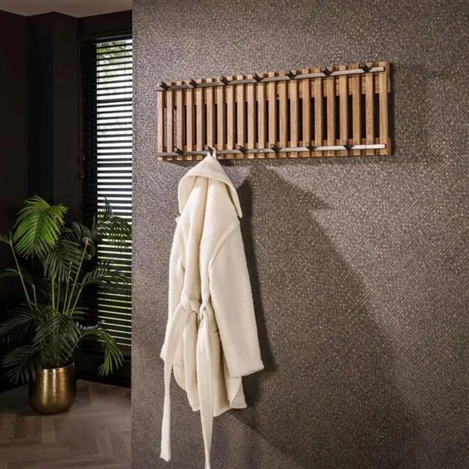 Wandkapstok Hout - 13-Haken - 100x10x33cm - Tweak