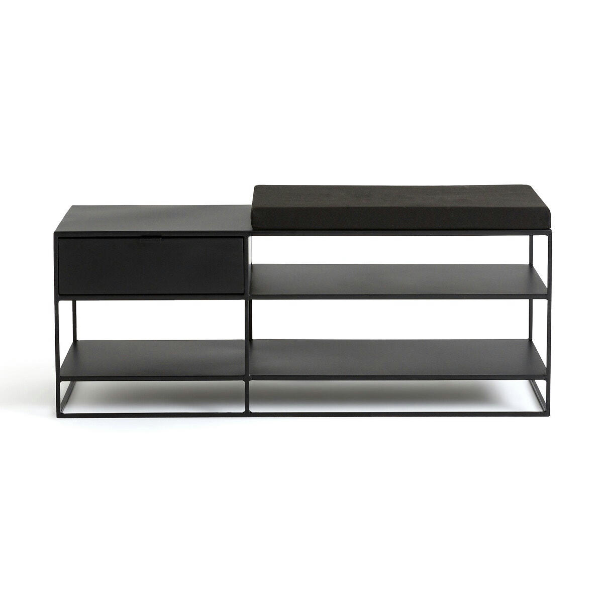 Banc de rangement en métal acier, Hiba