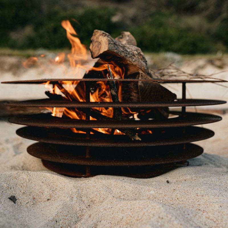 PHOBOS - Brasero en acier corten Ø60 x H24 cm