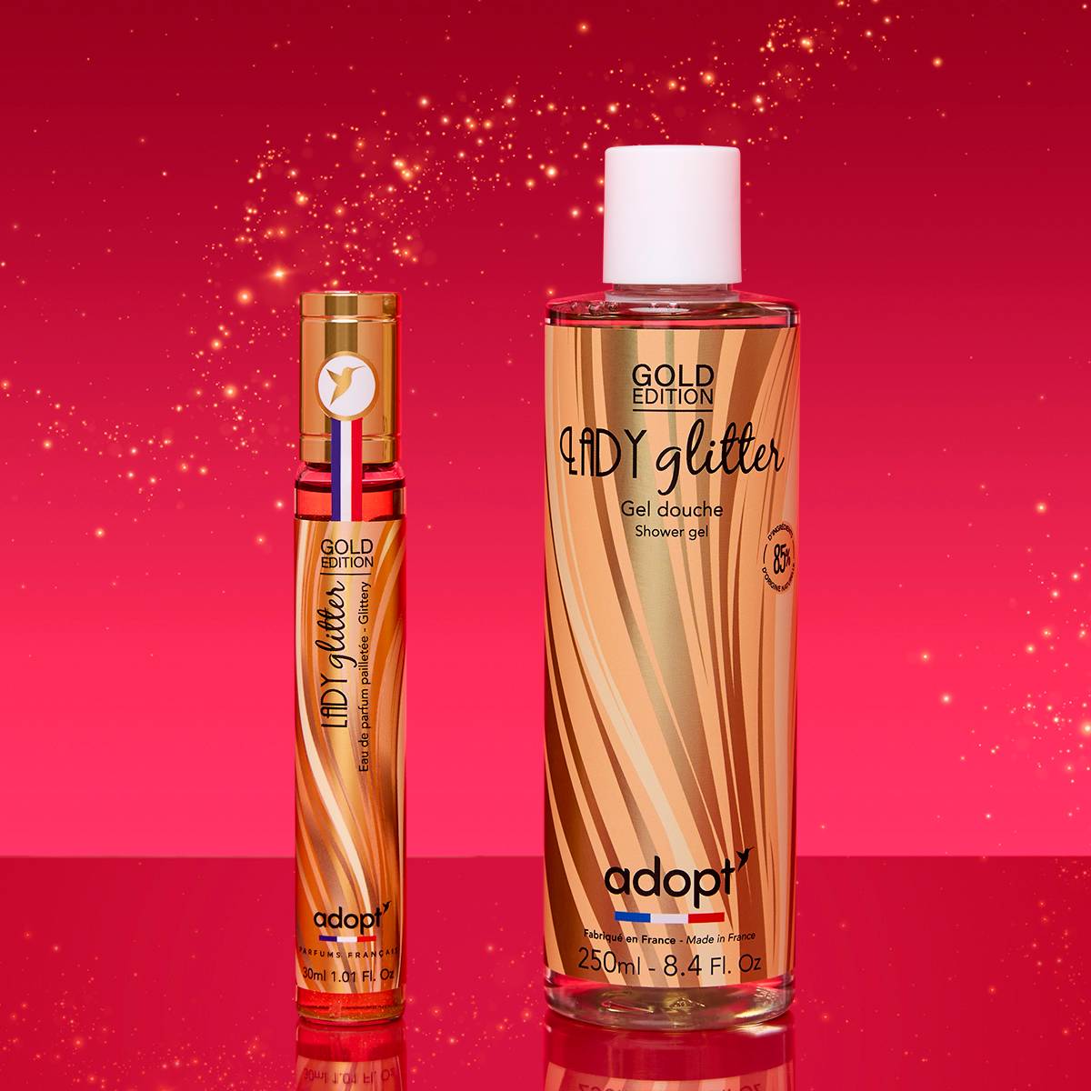 Lady Glitter- Gold EditionCoffret eau de parfum 30 ml   gel douche 250 ml