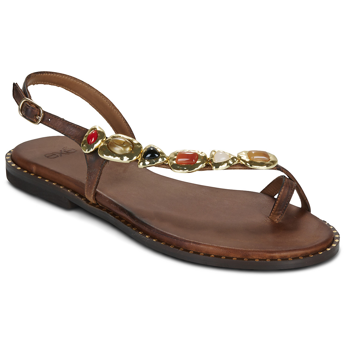 Exé Shoes - 557 IRENE-LEATHER-BROWN - Brown