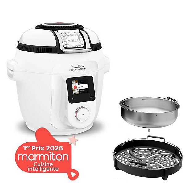 Moulinex Cookeo Infinity, Air fryer   multicuiseur sous pression, Sans pale de mélange, 16 programmes