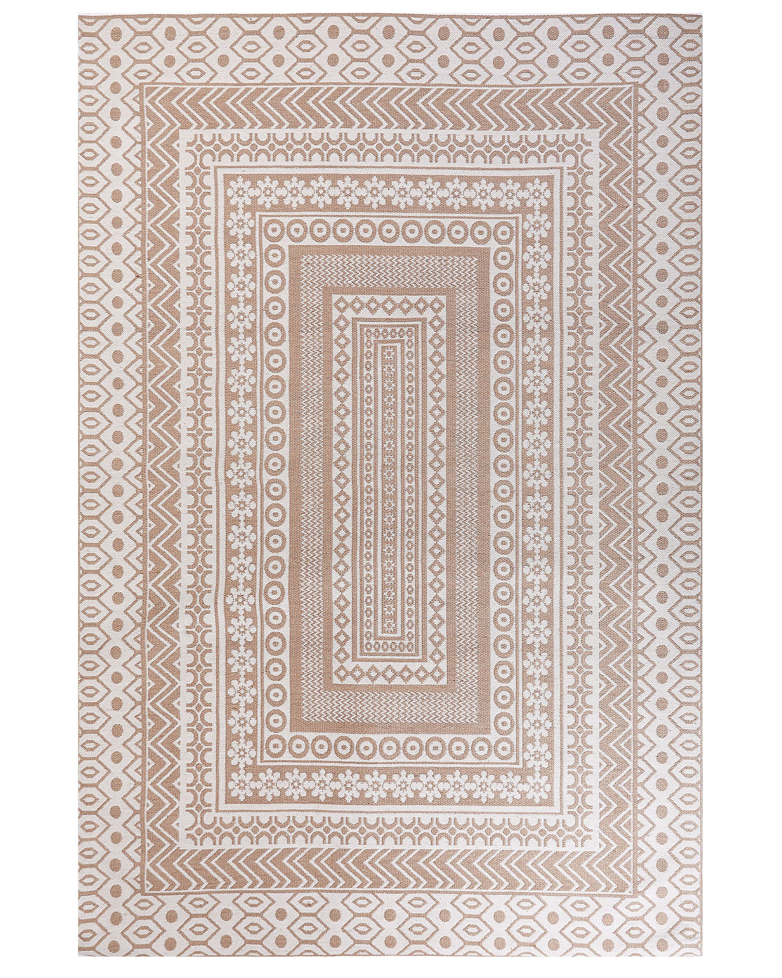 Dywan wzór geometryczny 200 x 300 cm beżowo-biały