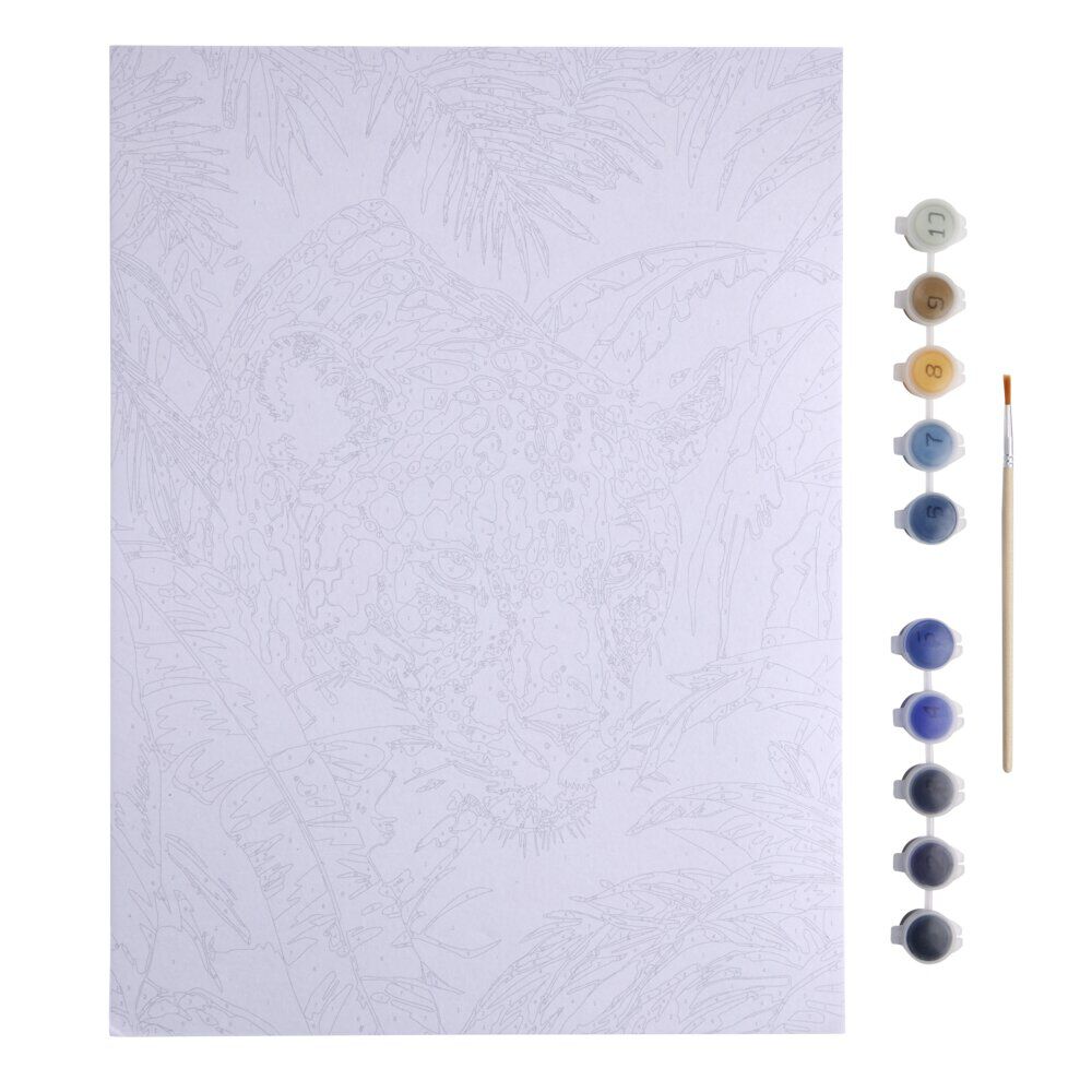 Kit peinture numéro avec pinceau et peintures 30x40cm (2 modèles)