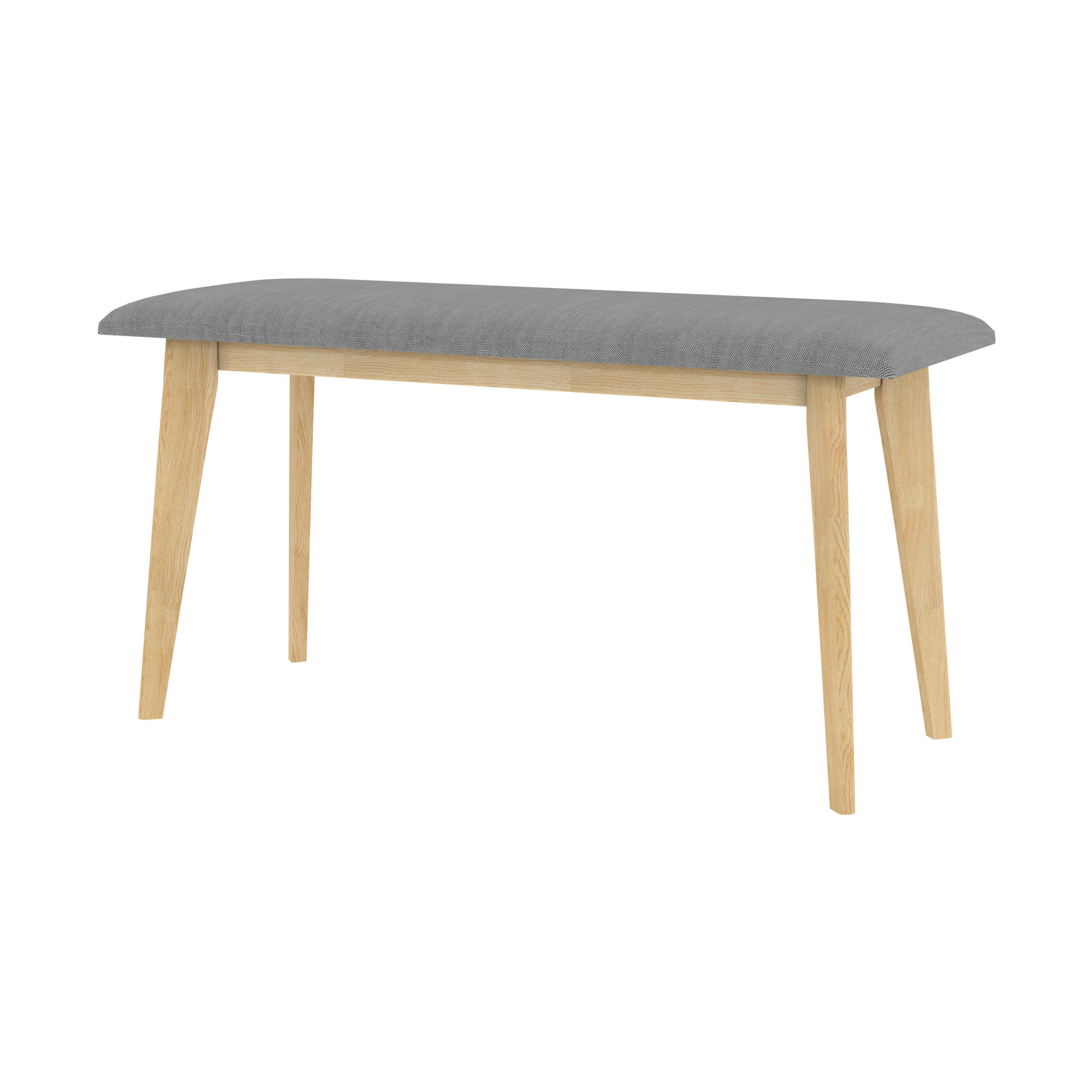 CORRETTA - Banc 2 places en tissu gris et pieds en hévéa massif