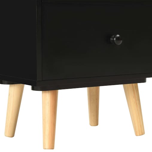 NNEVL Bedside Cabinets 2 pcs Black 40x30x50 cm Solid Pinewood