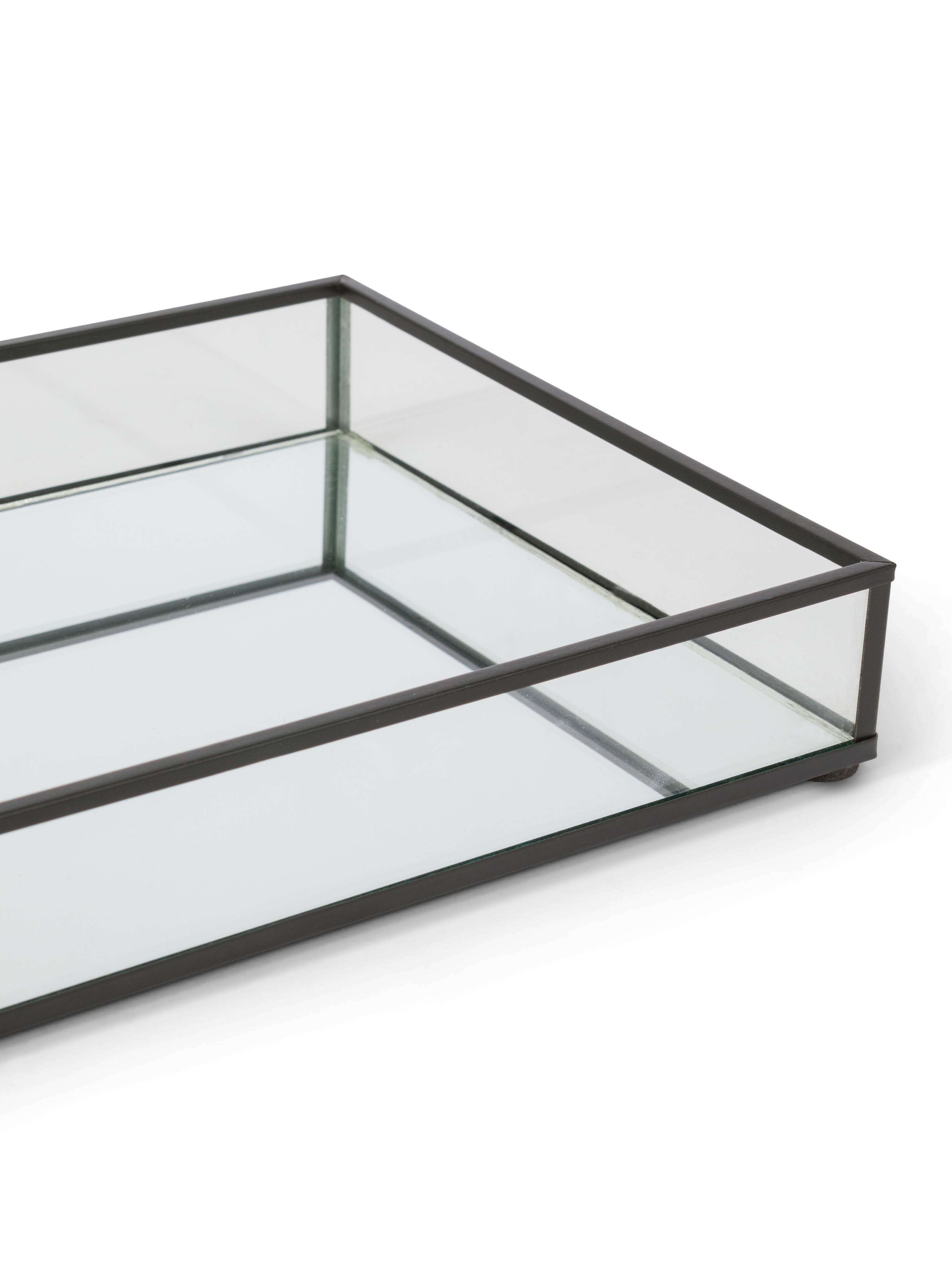Vassoio decorativo vetro bordi neri
