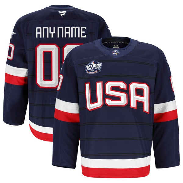 USA  2025 4 Nations Face-Off Authentic Pro Custom Jersey - Navy