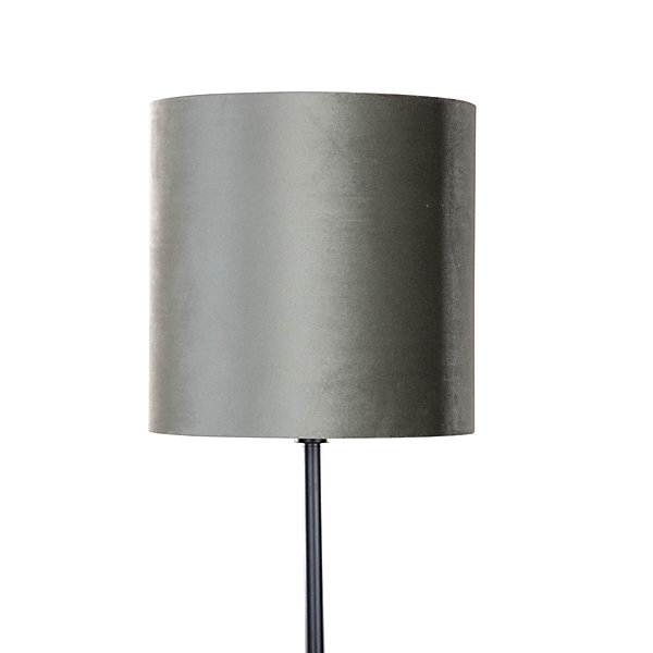 Lampadaire noir avec abat-jour en velours vert 40 cm - Simplo