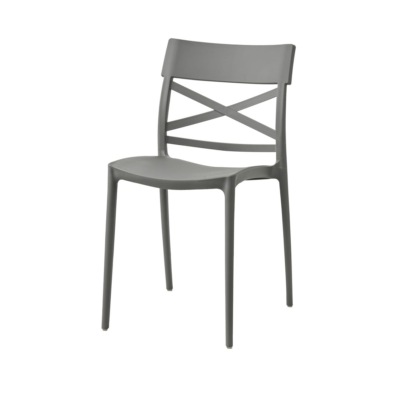 Sedia con schienale incrociato grigio