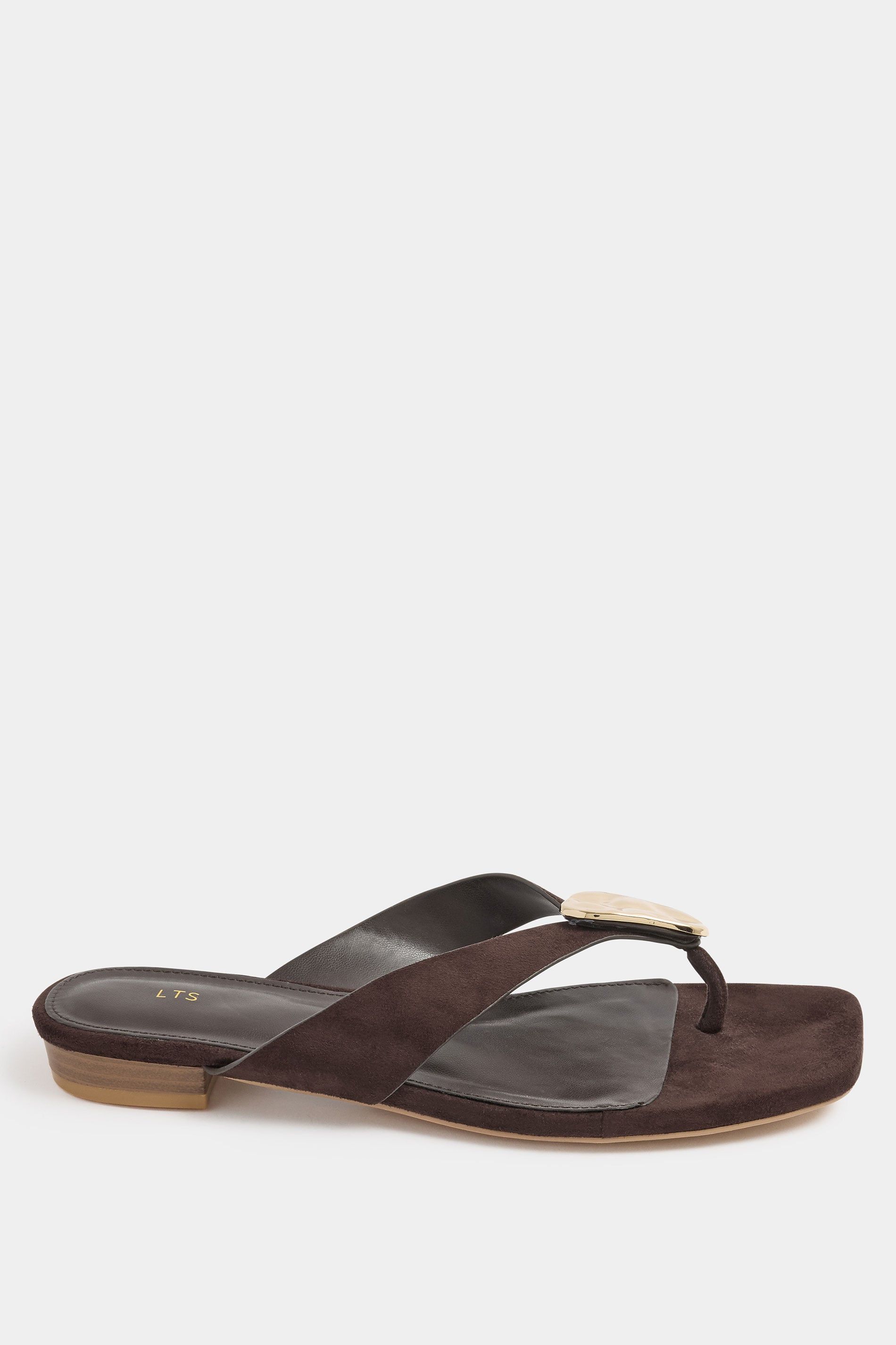 Long Tall Sally Hammered Low Heel Sandals In Standard Fit