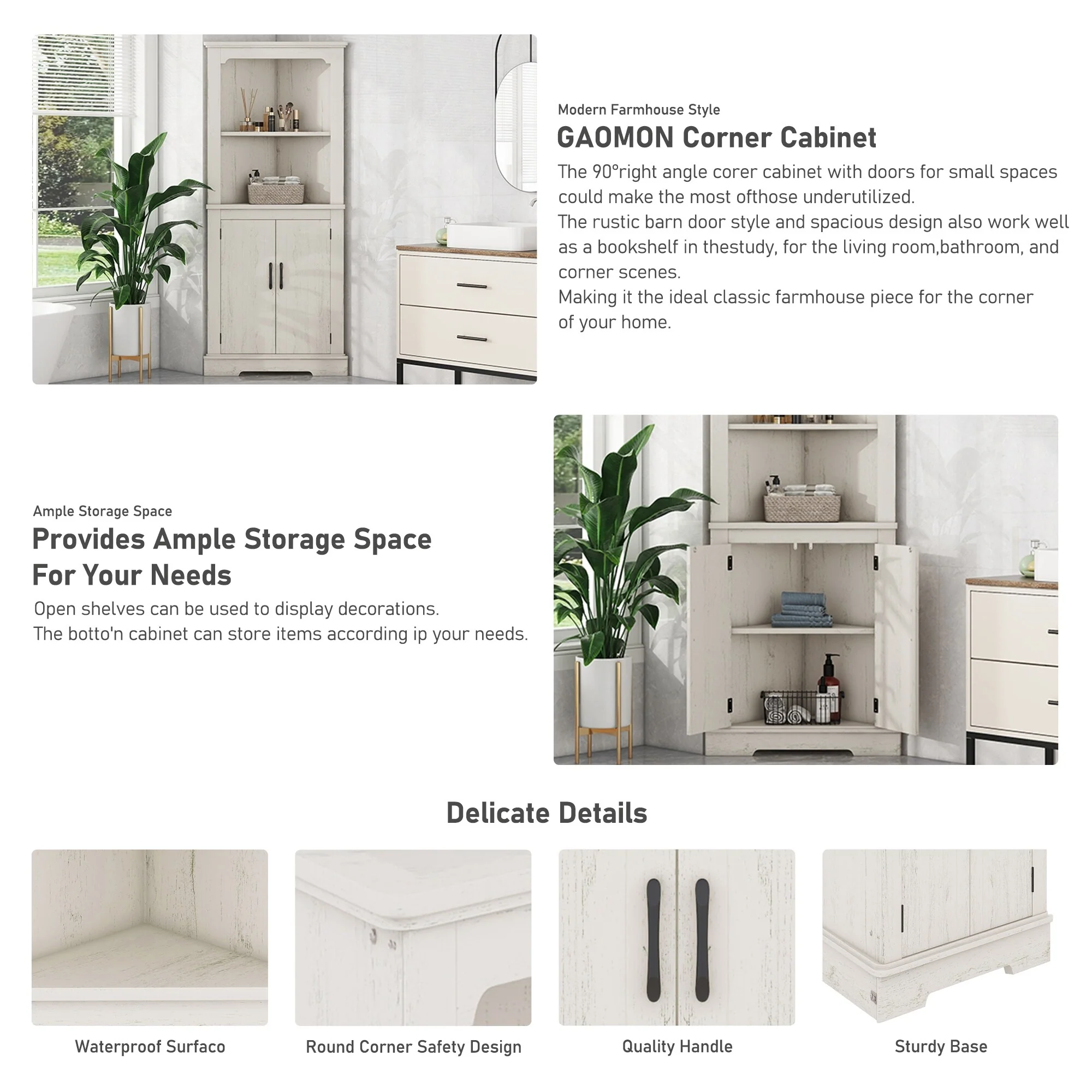 Tall Corner Cabinet with Doors