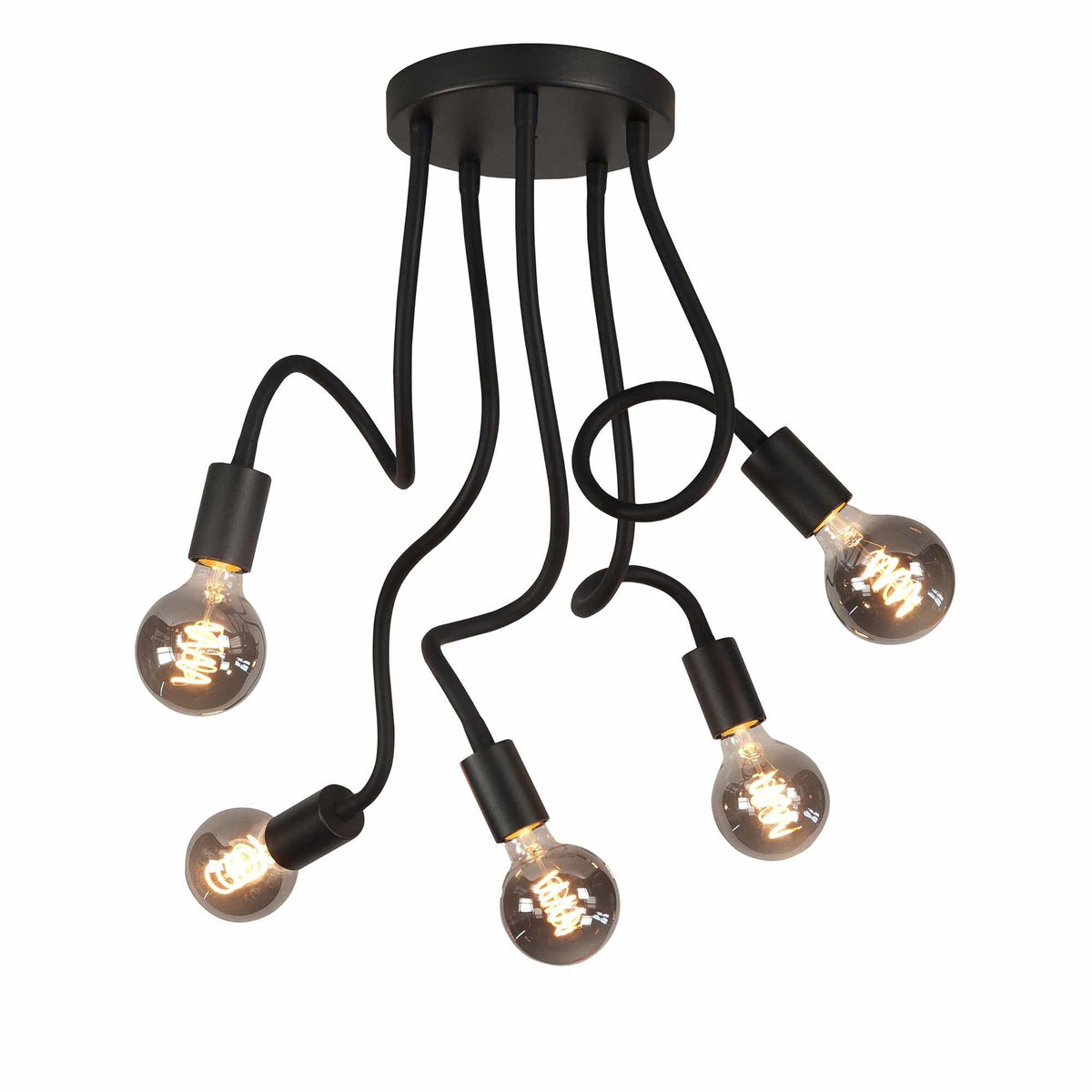 Highlight plafondlamp Flex - 5 lichts - 20 x 50  cm - zwart