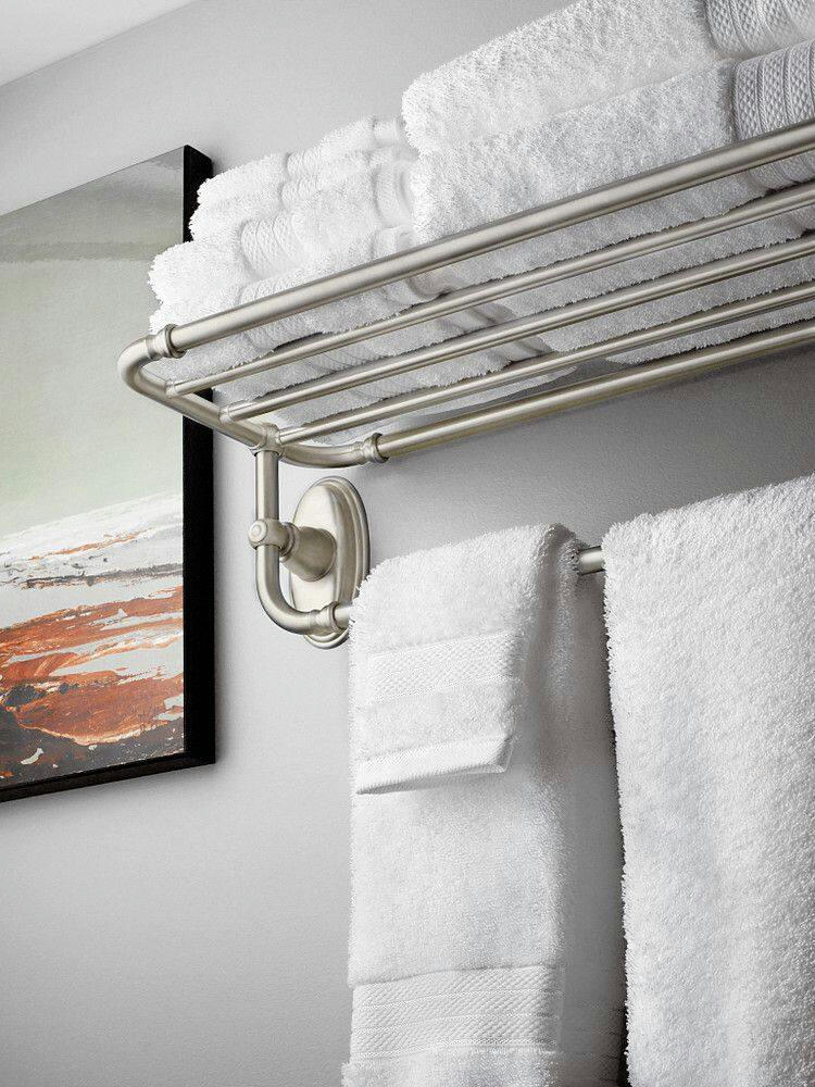 Moen Kingsley Hotel Towel Shelf, Chrome, 24 x 9.6-in