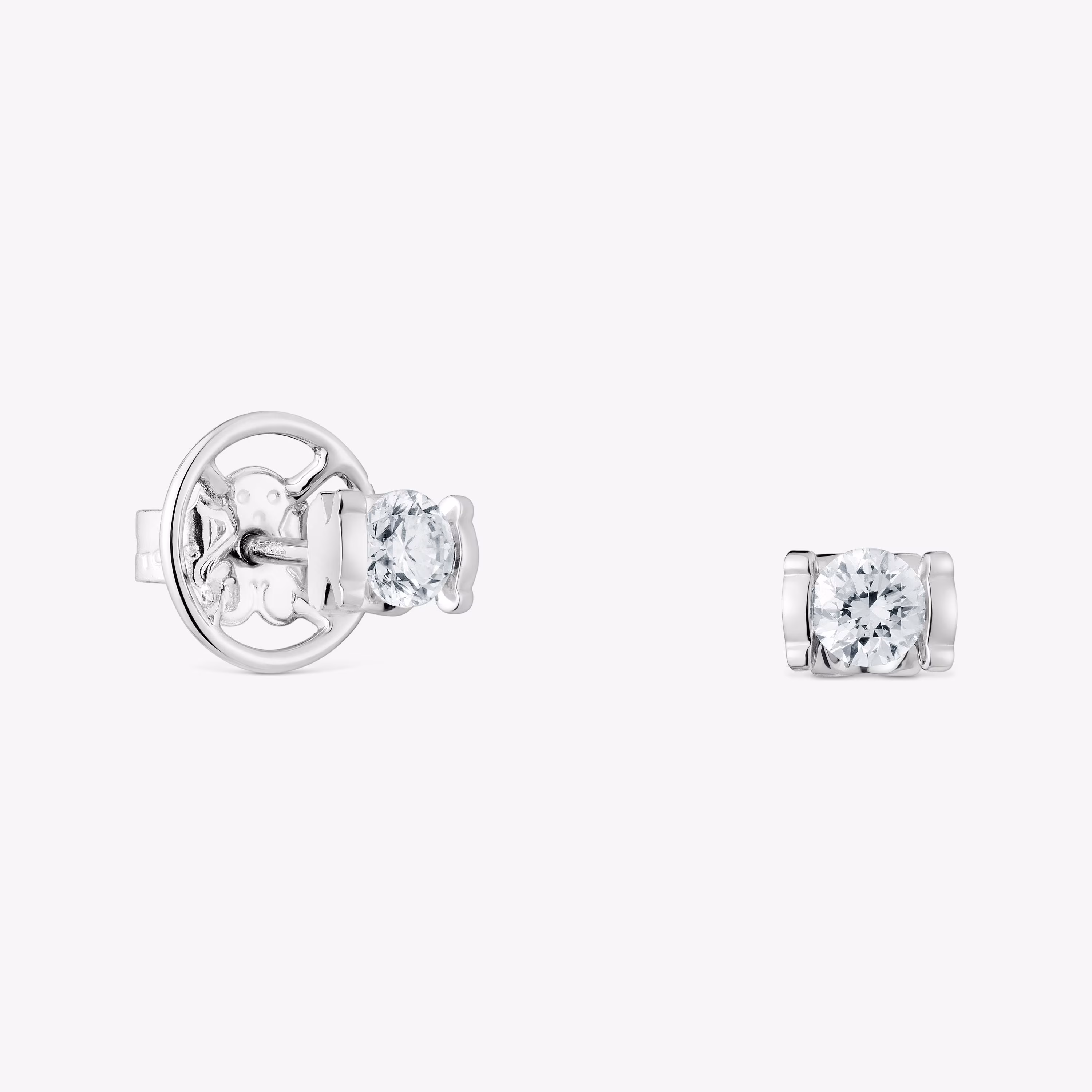 Pendientes cortos de platino con diamantes creados en laboratorio 0,50 ct Sweet Diamonds LGD