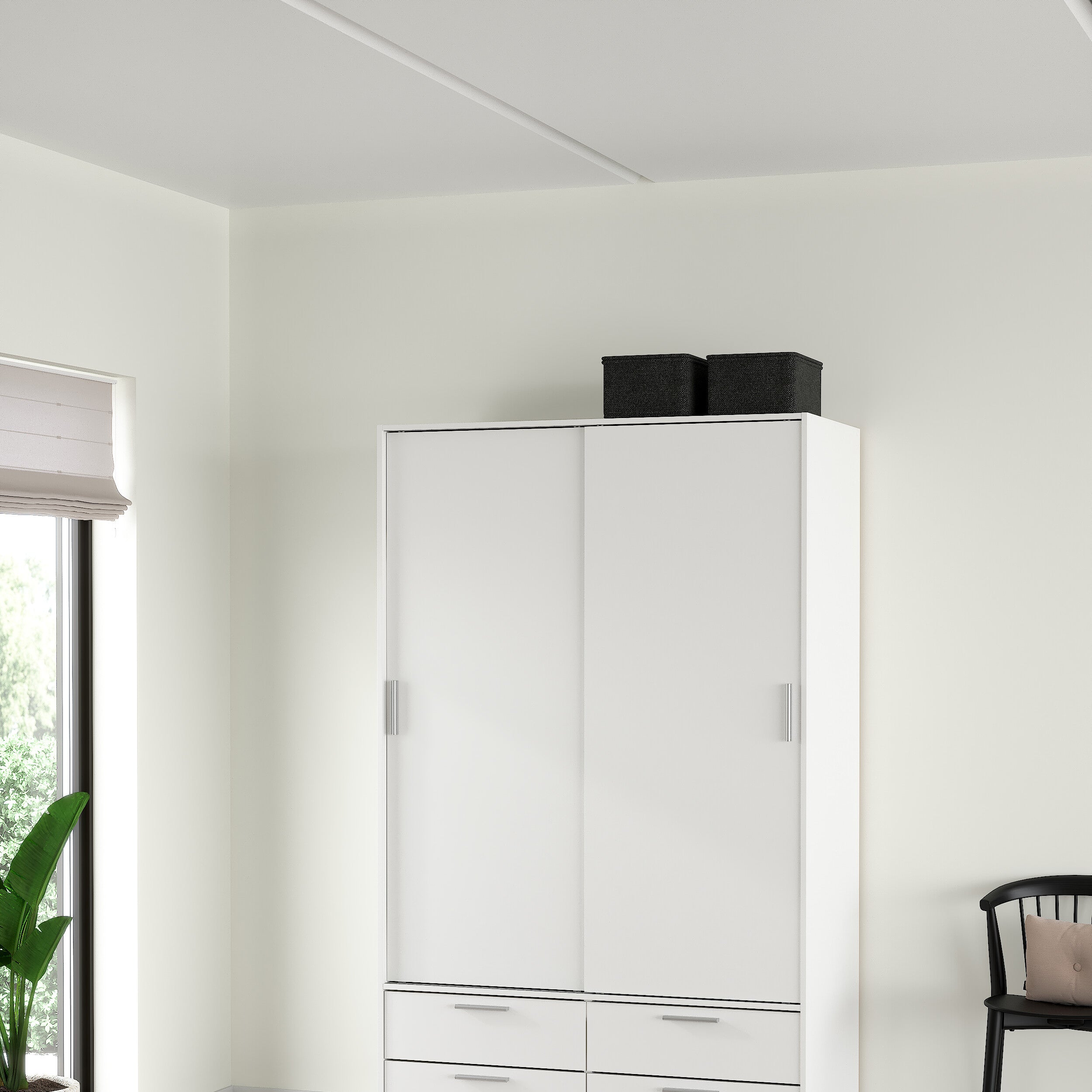 by fonQ basic Slim Kledingkast - B 121,2 cm - Wit