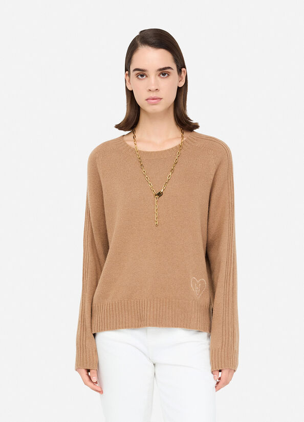Maglia in misto lana con intarsi