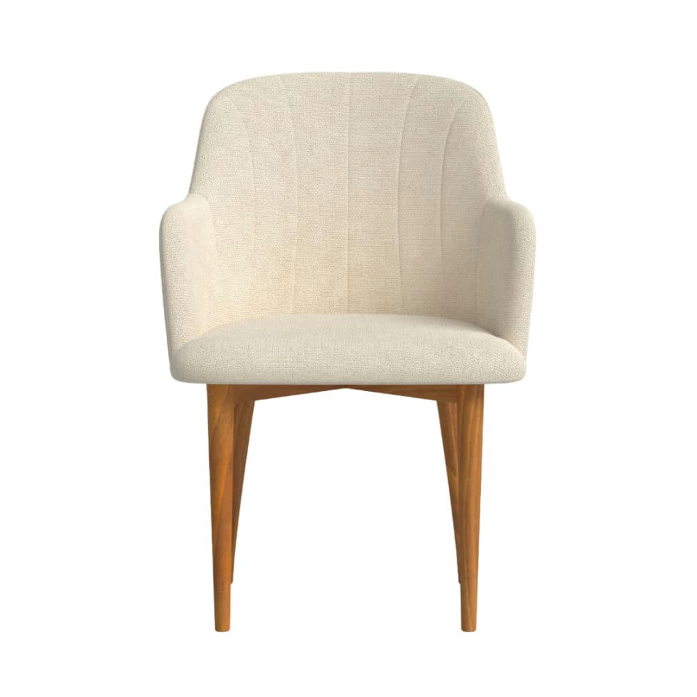 NIES - Chaise avec tissu recyclé fabriqué à la main en couleur beige