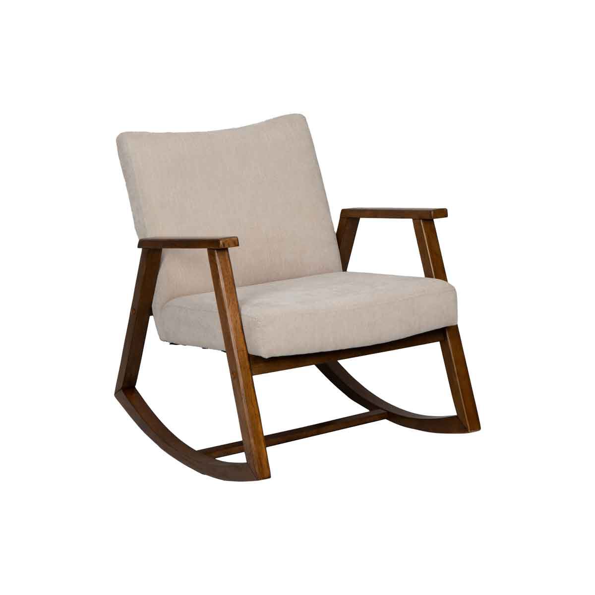 Cadeira de baloiço FRANK em tecido bege