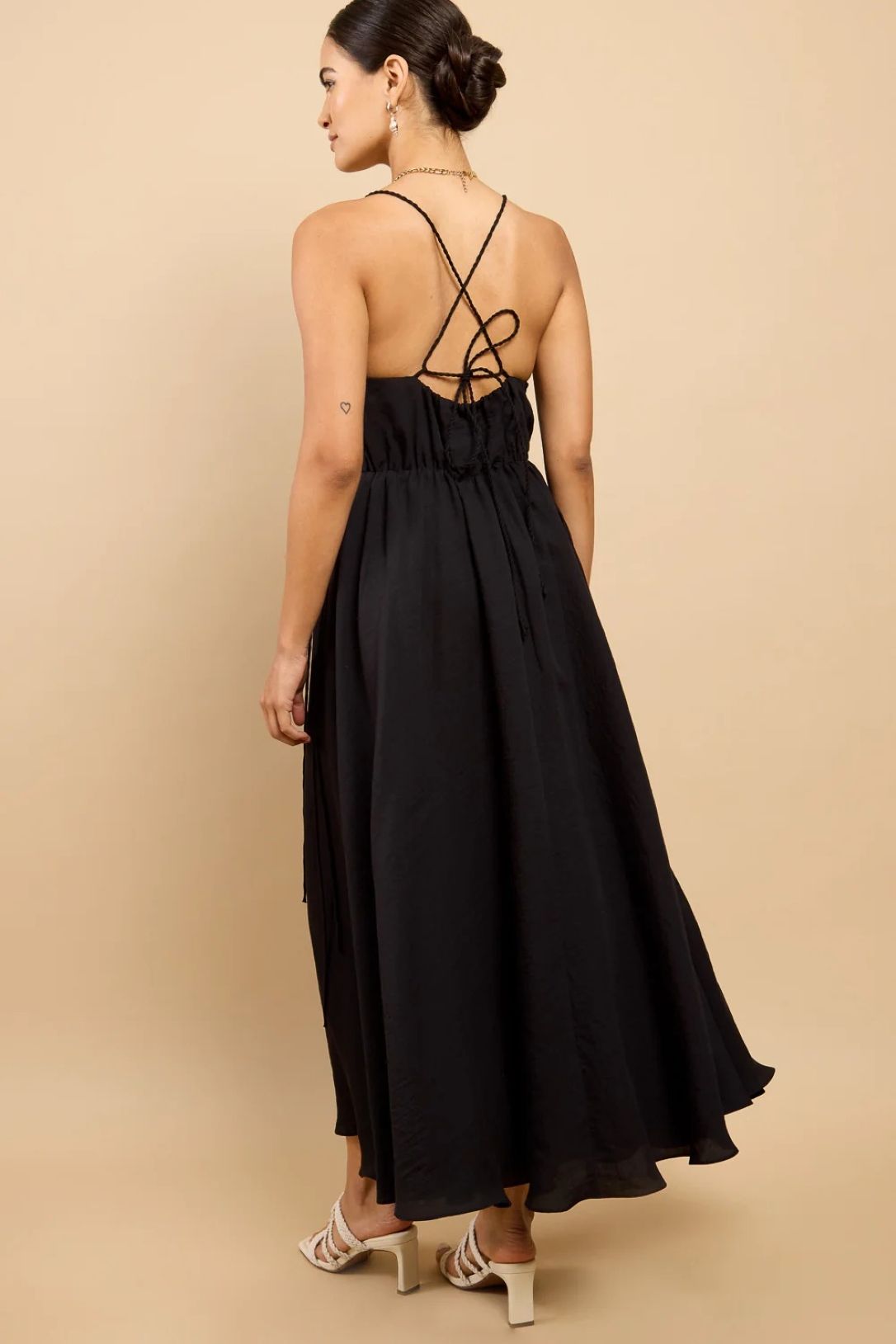 Little Mistress Black Tassel Midaxi Dress