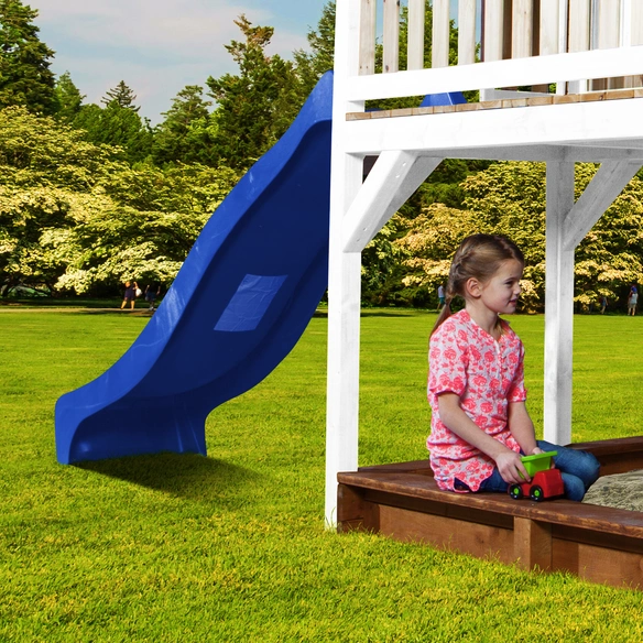 Kinderspielhaus »Liam«, BxHxT: 377 x 291 x 255 cm, Holz, braun/weiß/blau