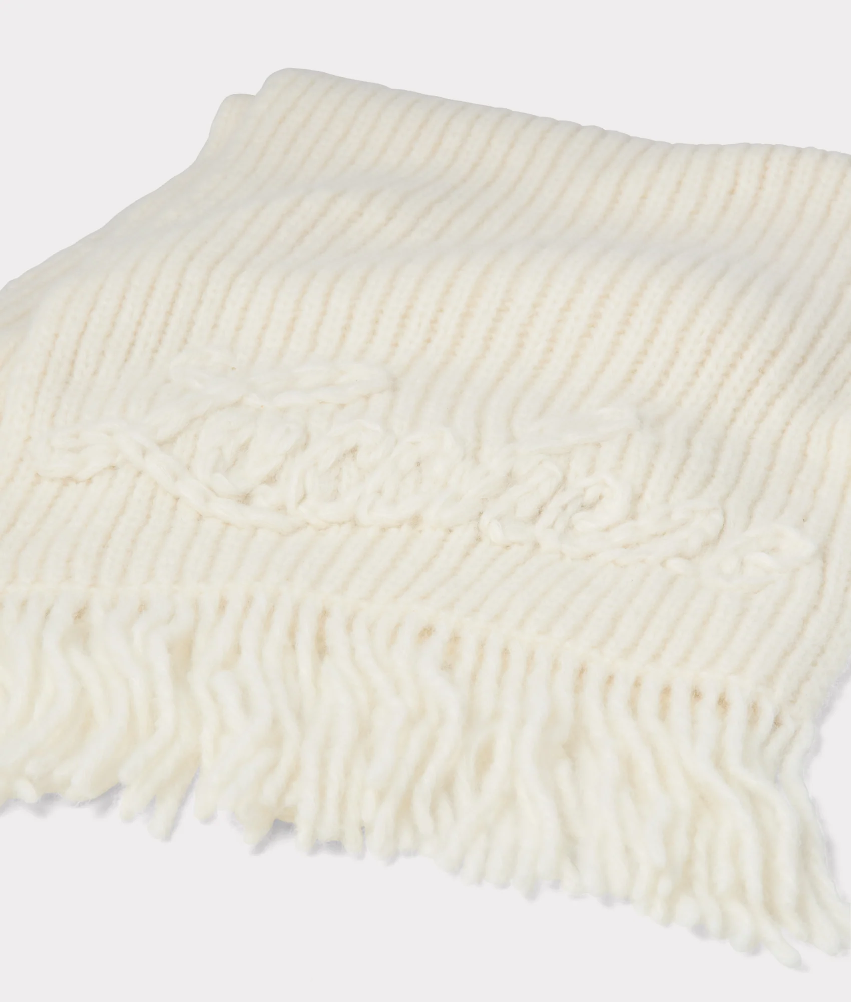 Script Knitted Scarf - Cream