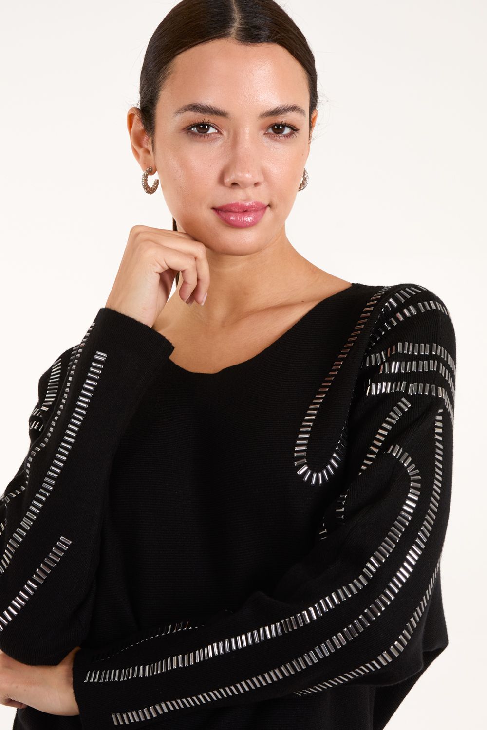 Blue Vanilla Embellished Shoulder Jumper